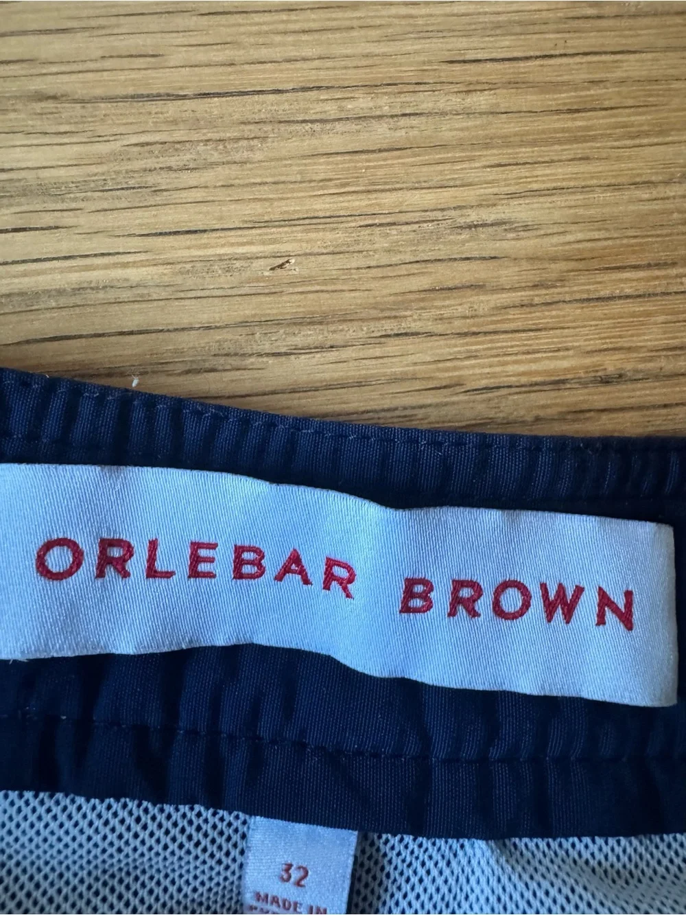 Orlebar Brown OB Classic Dane II Swim Trunks Shorts Lined Dark Blue Zip 32